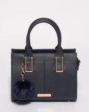 Navy Stef Pom Pom Mini Bag