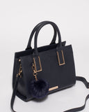 Navy Stef Pom Pom Mini Bag