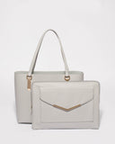 Grey Angelina Tech Tote bag With Gold Hardware