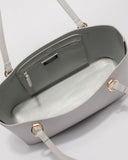 Grey Angelina Tech Tote bag With Gold Hardware
