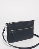 Navy Large Zip Pocket Peta Crossbody Bags