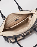 Monochrome Stripe Smooth Multi Pocket And Zip Baby Bag