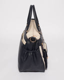 Monochrome Stripe Smooth Multi Pocket And Zip Baby Bag