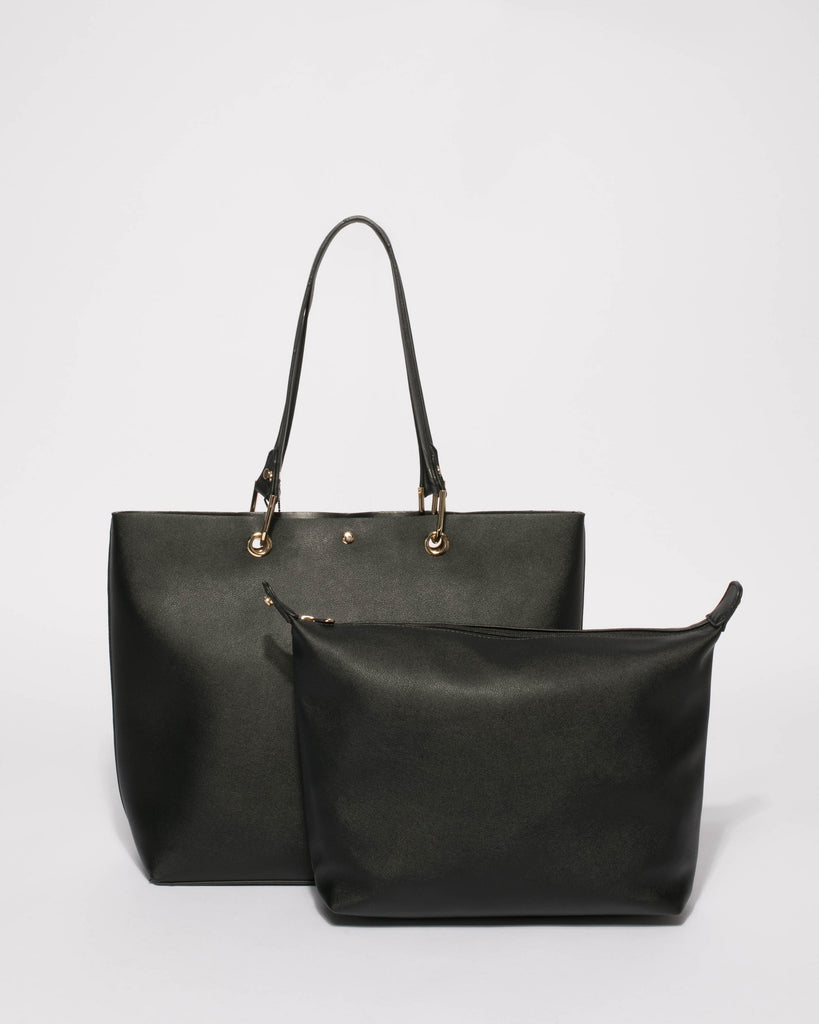 Black Annabel Large Tote Bag