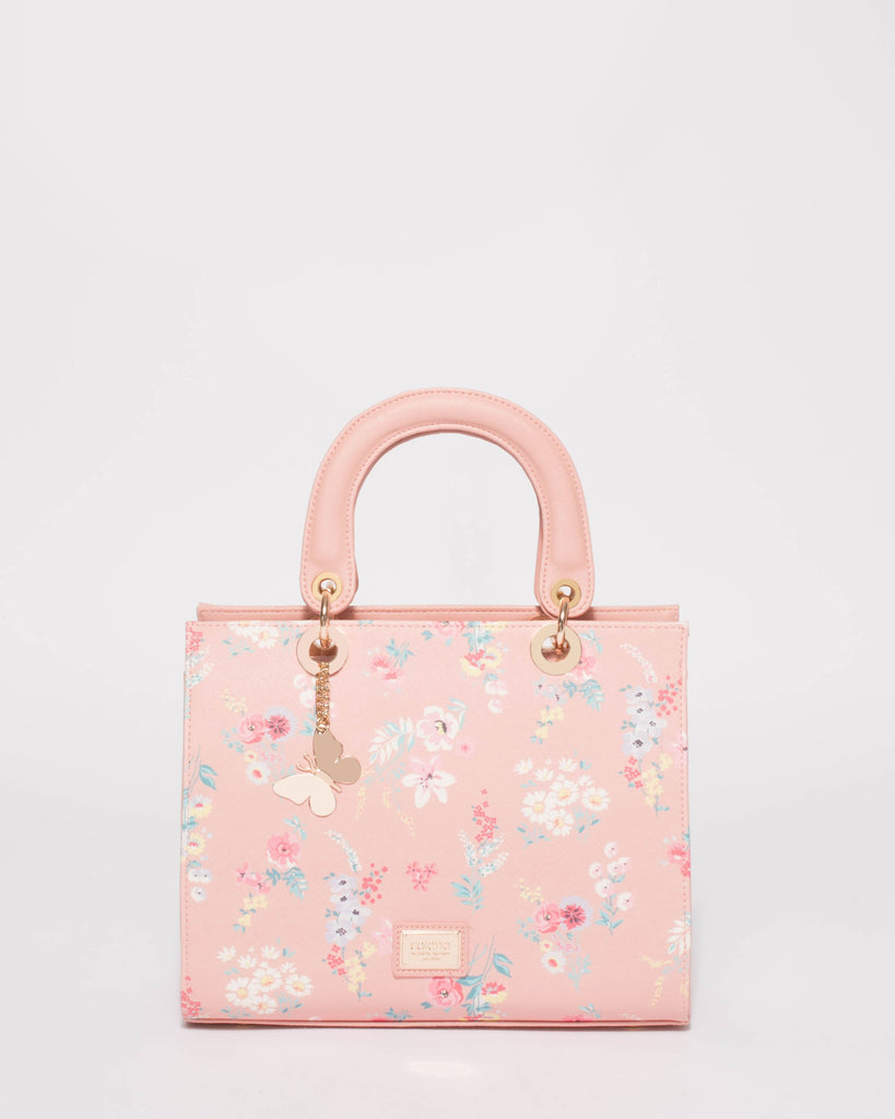 Pink Floral Ella Medium Tote Bag
