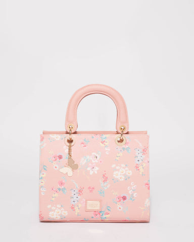 Pink Floral Ella Medium Tote Bag