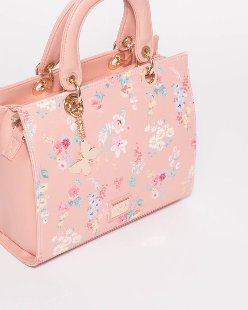 Pink Floral Ella Medium Tote Bag