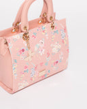 Pink Floral Ella Medium Tote Bag