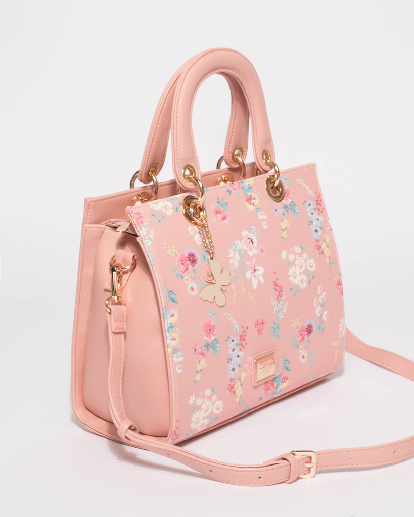 Pink Floral Ella Medium Tote Bag