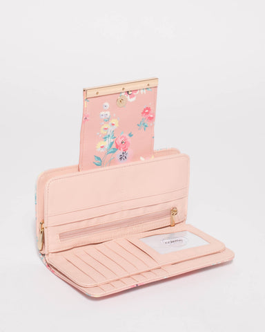 Pink Floral Blake Logo Wallet