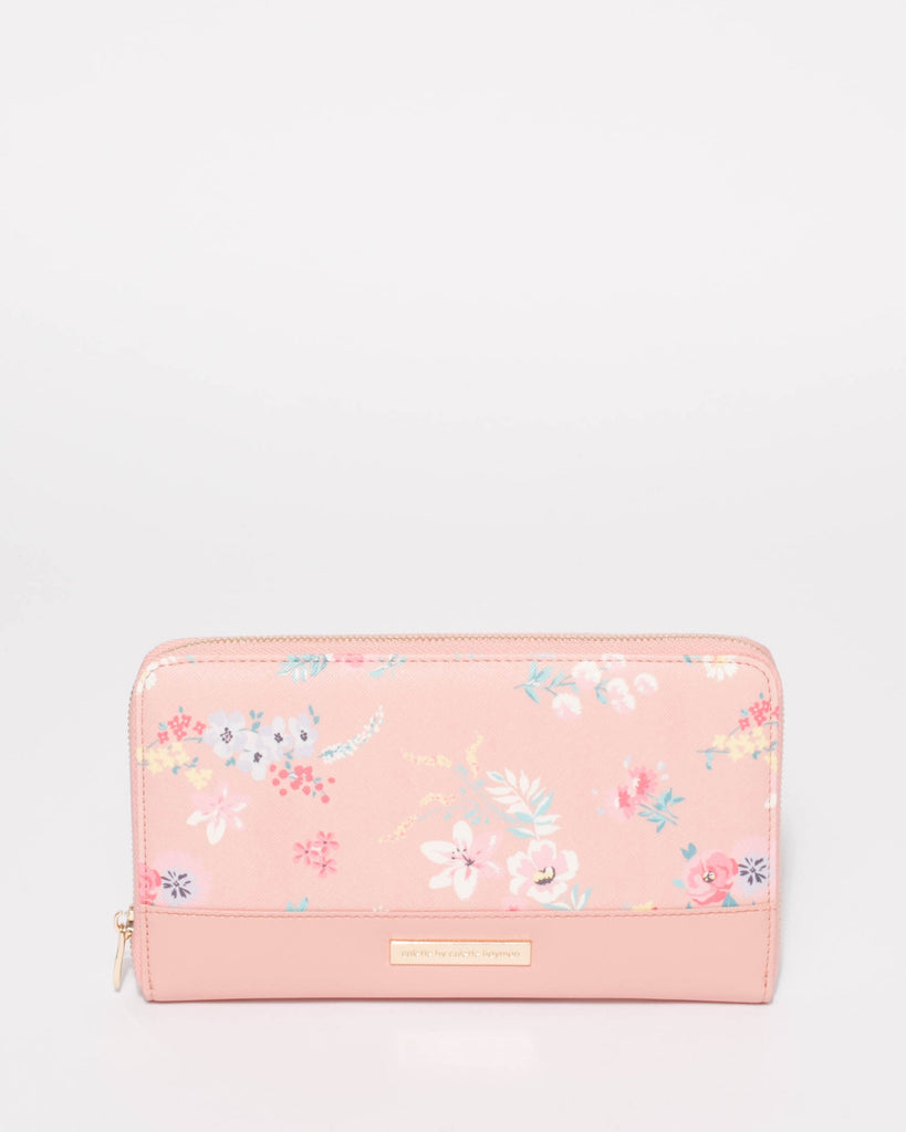 Pink Floral Travel Multi Wallet