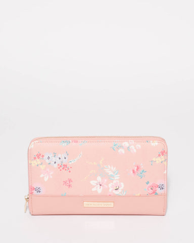 Pink Floral Travel Multi Wallet