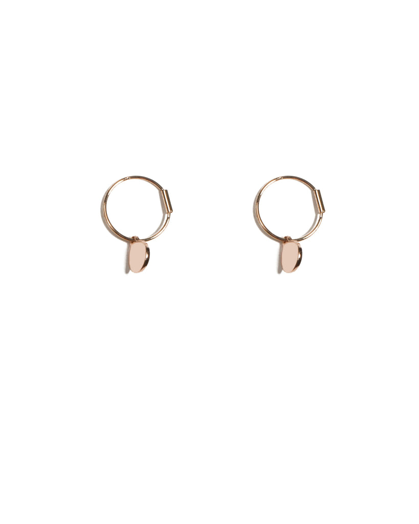 Rose Gold Tone Hoop With Disc Earrings