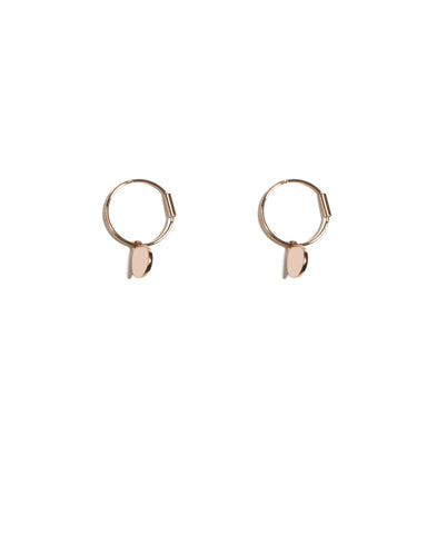 Rose Gold Tone Hoop With Disc Earrings
