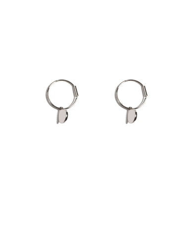 Silver Tone Hoop With Disc Earrings