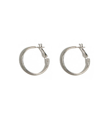 Silver Tone Glitter Hoop Earrings