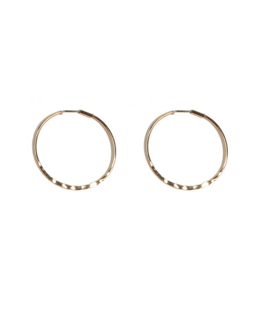 Gold Tone Large Hammered Hoop Earrings