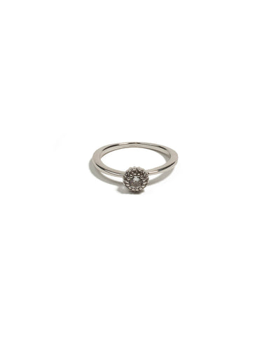 Cubic Zirconia White Gold Plated Claw Fine Ring - Large