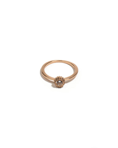 Cubic Zirconia Rose Gold Plated Claw Fine Ring - Large