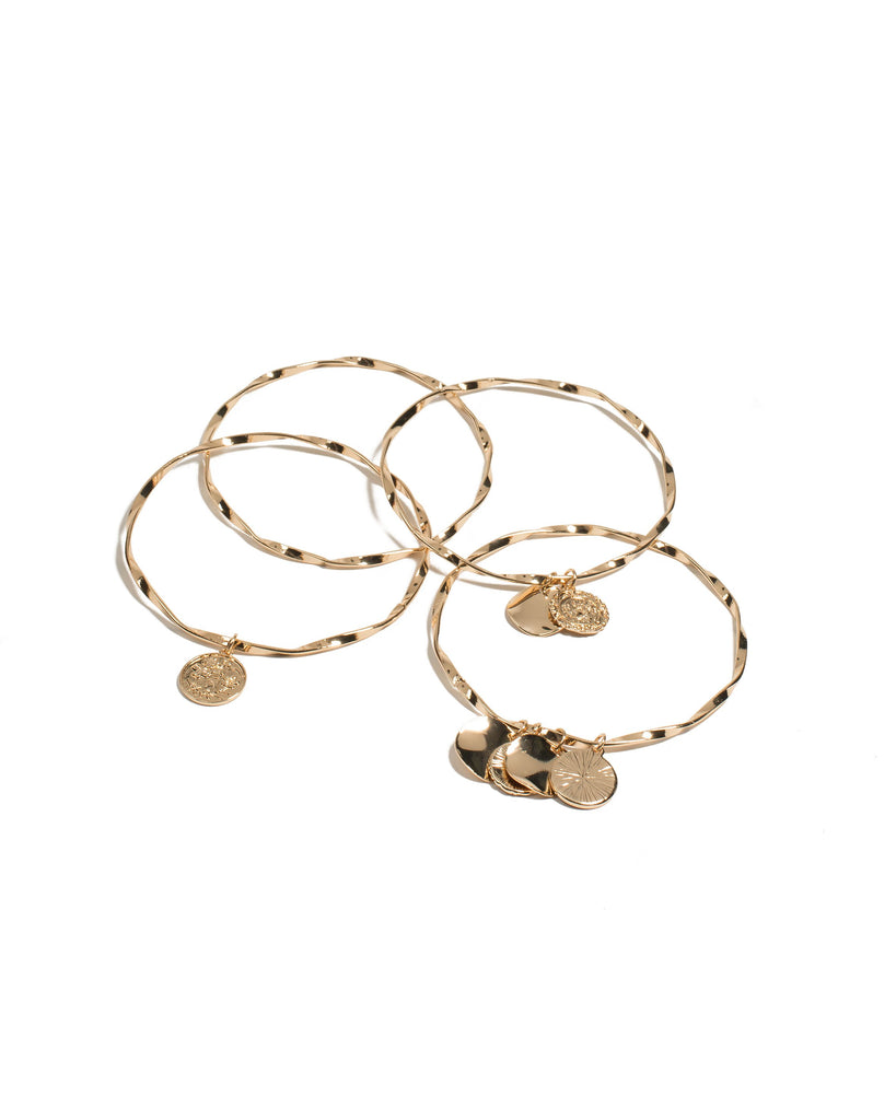 Gold Tone Metal Twist Bangle Wristwear Pack