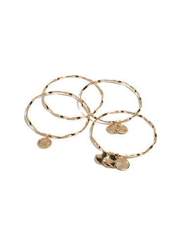 Gold Tone Metal Twist Bangle Wristwear Pack
