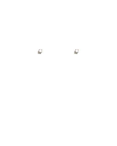 Cubic Zirconia White Gold Plated Claw Stud Earrings