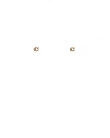 Cubic Zirconia Gold Plated Claw Stud Earrings