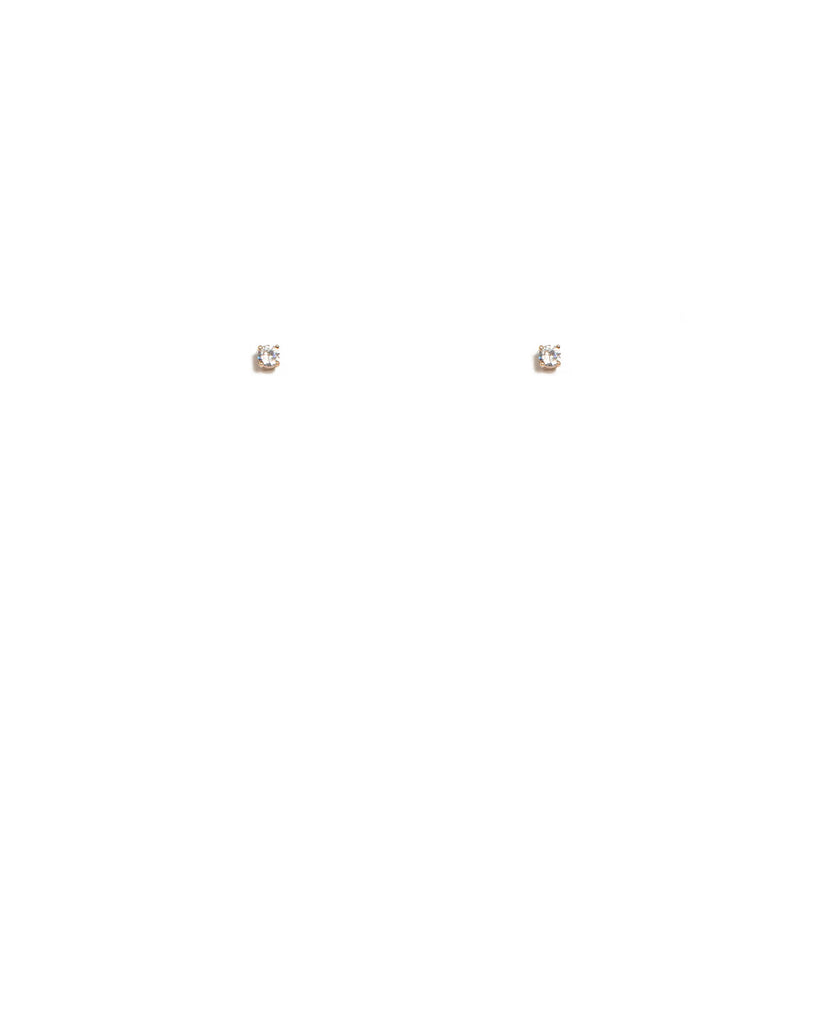 Cubic Zirconia Rose Gold Plated Claw Stud Earrings