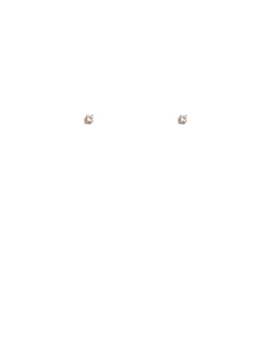 Cubic Zirconia Rose Gold Plated Claw Stud Earrings