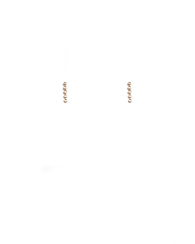 Cubic Zirconia Rose Gold Plated Bar Stud Earrings