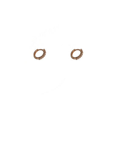 Cubic Zirconia Rose Gold Plated Mini Hoop Earrings