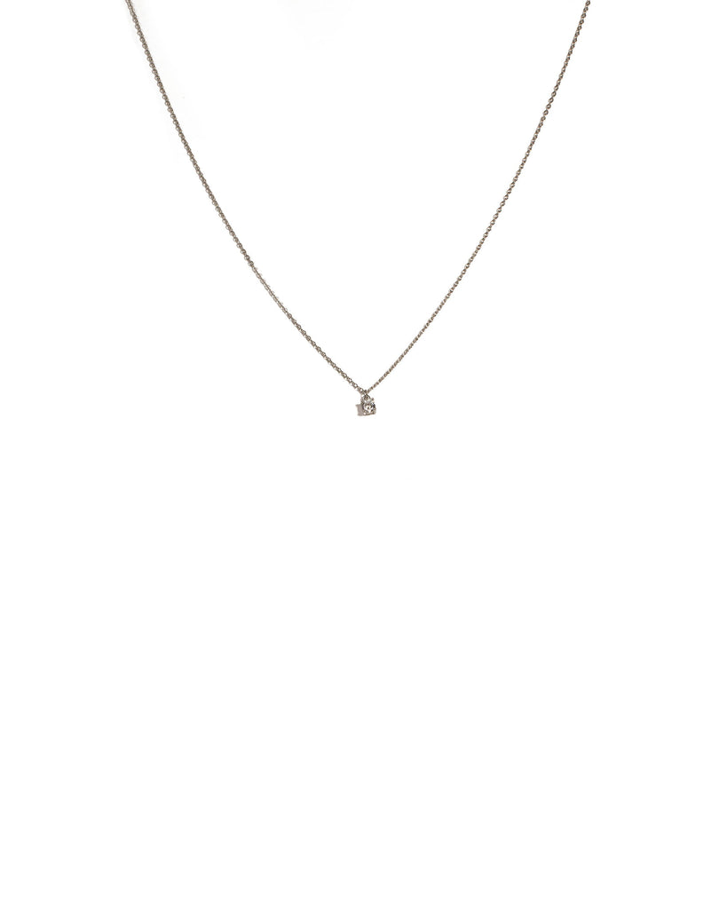 Cubic Zirconia White Gold Plated Fine Pendant Necklace