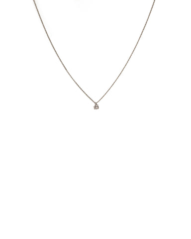 Cubic Zirconia White Gold Plated Fine Pendant Necklace