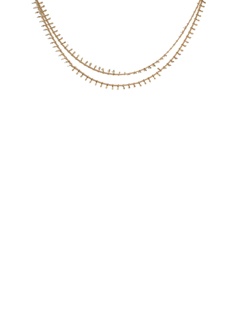 Gold Tone Metal Disk Choker Necklace