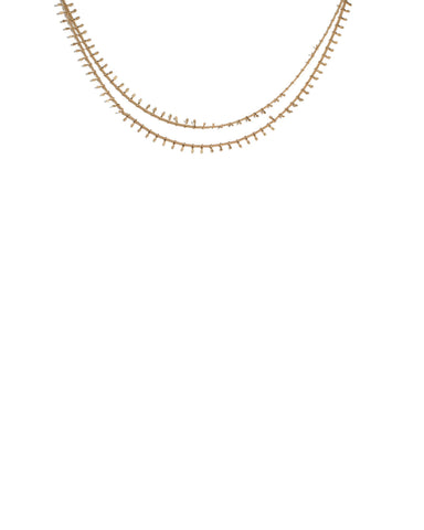 Gold Tone Metal Disk Choker Necklace