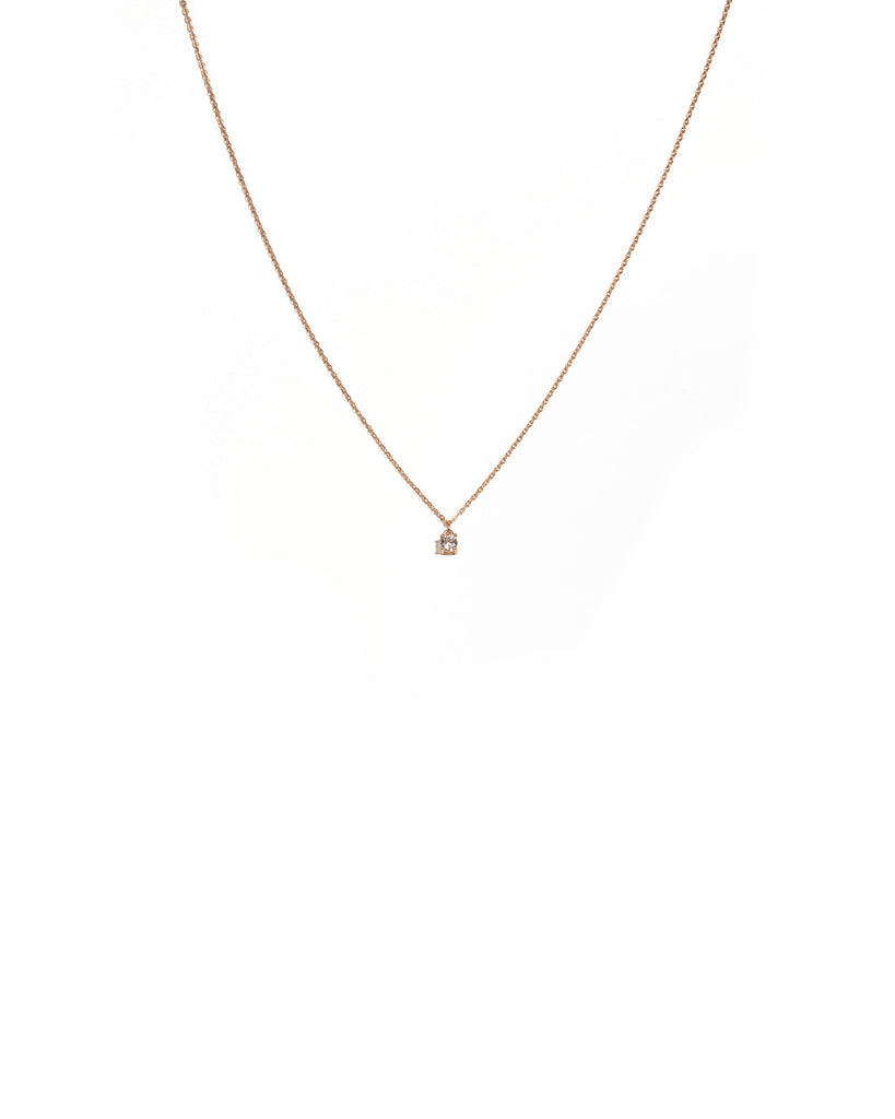 Cubic Zirconia Rose Gold Plated Fine Pendant Necklace