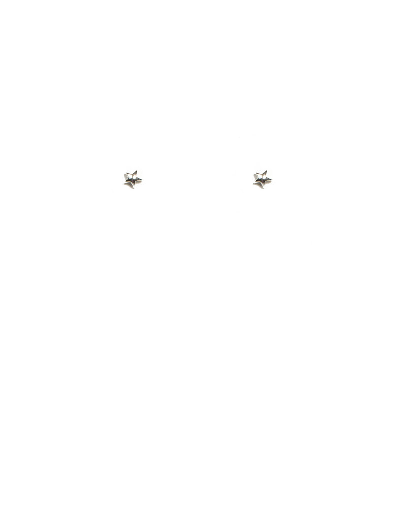 White Gold Plated Mini Star Stud Earrings