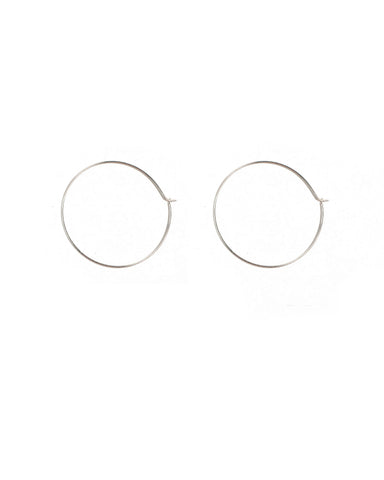 White Gold Plated Ultra Fine Hoop Earrings