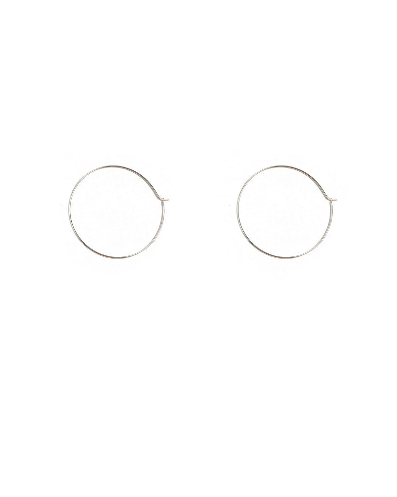 White Gold Plated Fine Hoop Earrings