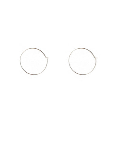 White Gold Plated Fine Hoop Earrings