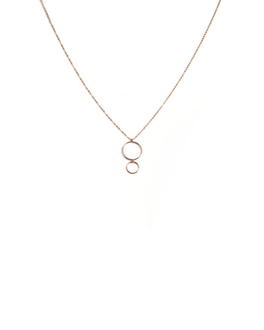 Rose Gold Plated 2 Circle Fine Pendant Necklace