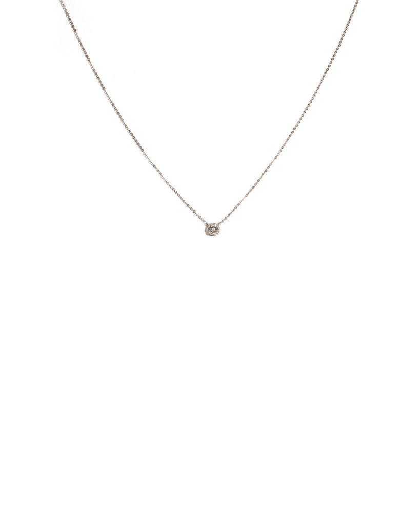 Cubic Zirconia White Gold Plated Pendant Fine Necklace