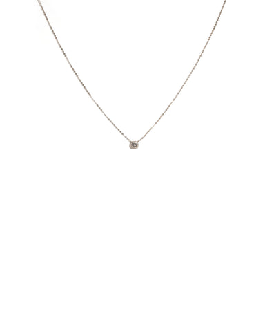 Cubic Zirconia White Gold Plated Pendant Fine Necklace