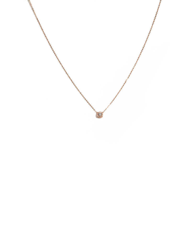Cubic Zirconia Rose Gold Plated Pendant Fine Necklace