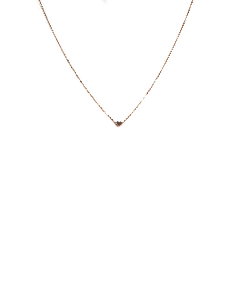 Rose Gold Plated Mini Heart Chain Necklace