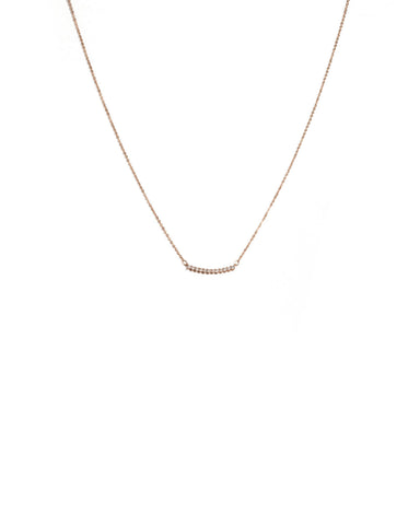 Cubic Zirconia Rose Gold Plated Fine Bar Pendant Necklace