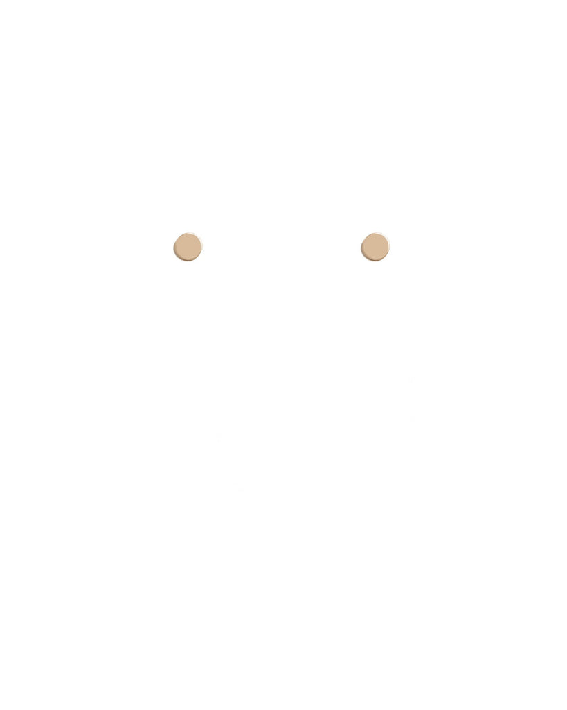 Gold Plated Circle Disc Stud Earrings