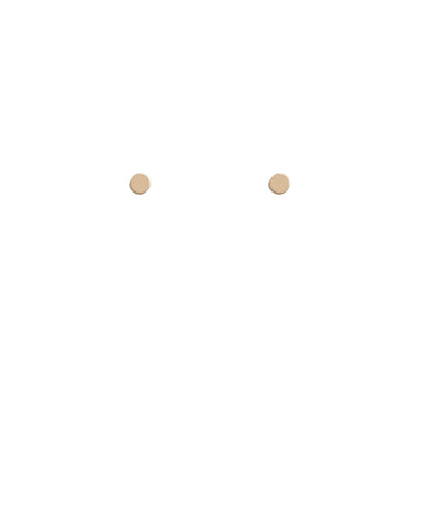 Gold Plated Circle Disc Stud Earrings