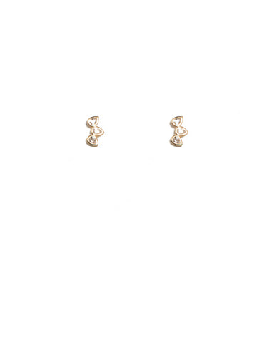 Cubic Zirconia Gold Plated Pear Cluster Stud Earrings
