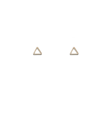 White Gold Plated Mini Triangle Stud Earrings